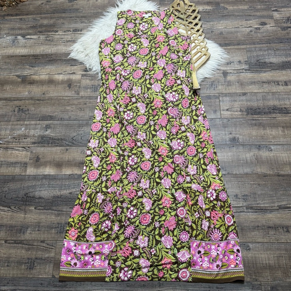 J. Jill Floral Maxi Dress in Pink and Green - Picture 1 of 9